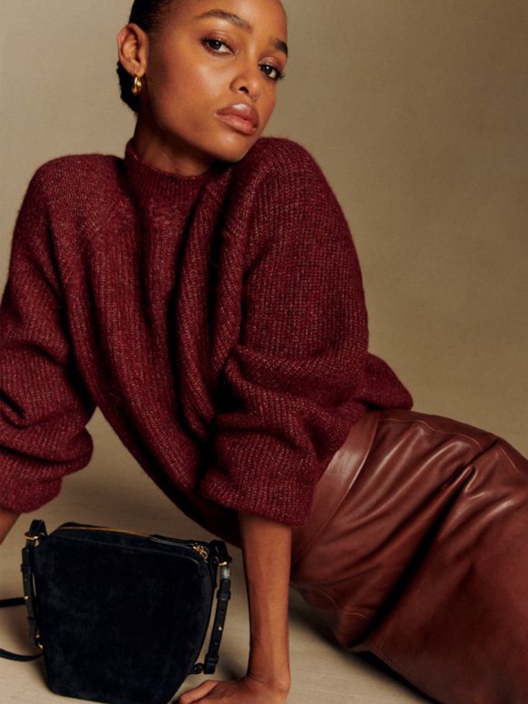 Sezane Otis Jumper Burgundy - Size L